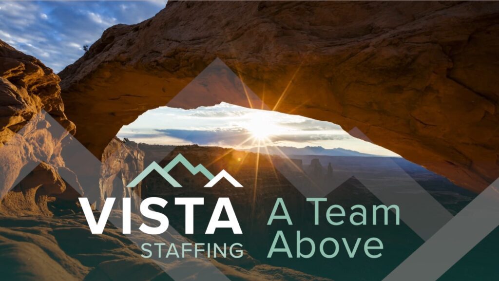 Landscape image of mountains and sun shining in the distance with the VISTA logo overlayed